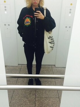 「school」｜「アイテム（ブルゾン）」を使った、Minami Kusabaさん（レディース・168cm）の冬コーディネート