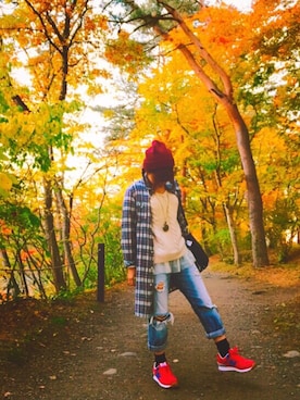 「nappalm（ナップパーム）のアイテム」を使った、RUNA...さん（レディース・153cm）の秋コーディネート