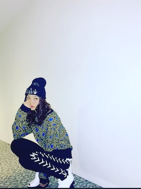 「UNIF（ユニフ）のアイテム（ニットキャップ/ビーニー）」を使った、meefum_さん（レディース・167cm）の秋コーディネート