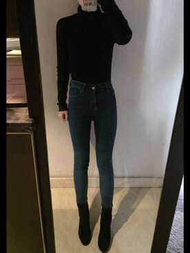 「STUART WEITZMAN（スチュアートワイツマン）のアイテム（ブーティ）」を使った、noirrrrrさん（レディース・168cm）の秋コーディネート