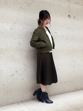 「archives（アルシーヴ）のアイテム（ブルゾン）」を使った、AYA0119さん（レディース・162cm）の秋コーディネート