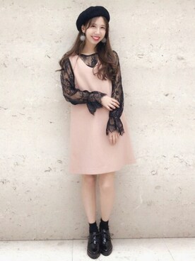 ワンピース ドレス ピンク系 を使った 台形ｽｶｰﾄ の人気ファッションコーディネート Wear