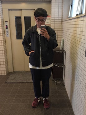 「TOMMY（トミー）のアイテム（チノパンツ）」を使った、saltさん（メンズ・180cm）の秋コーディネート