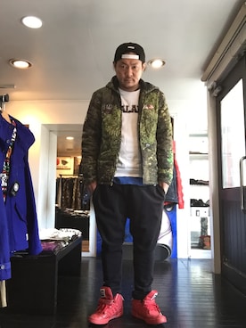 「DUPPIES（ダッピーズ）のアイテム（その他アウター）」を使った、OHAさん（メンズ・177cm）の冬コーディネート