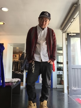 「サブサエティ(Subciety)」｜「アイテム（帽子）」を使った、OHAさん（メンズ・177cm）の冬コーディネート