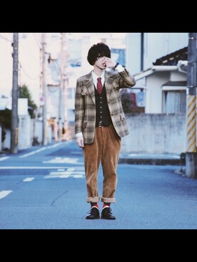 「Yves Saint Laurent（イヴサンローラン）のアイテム（アクセサリー）」を使った、°hiromuさん（メンズ・174cm）の冬コーディネート