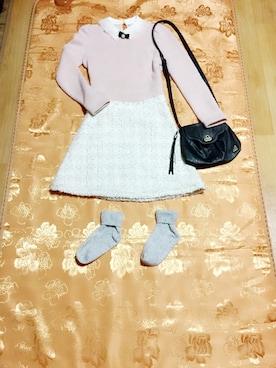 「ROXY（ロキシー）のアイテム（ハンドバッグ）」を使った、Aliceさん（レディース・156cm）の冬コーディネート