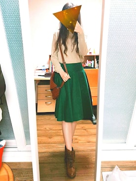 「ROXY（ロキシー）のアイテム（ハンドバッグ）」を使った、Aliceさん（レディース・154cm）の秋コーディネート