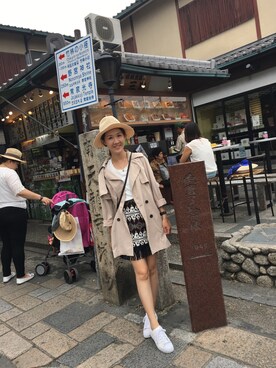 「ESPRIT（エスプリ）のアイテム（バッグ）」を使った、劉梅子さん（レディース・163cm）の夏コーディネート