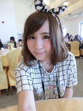 Angela Liuさん（レディース・156cm）の夏コーディネート