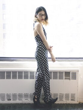 「asos（エイソス）のアイテム（オールインワン・サロペット）」を使った、Kathleenさん（レディース・163cm）の冬コーディネート