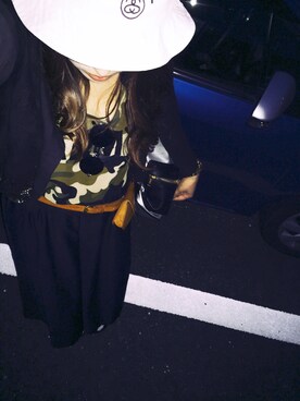 「アイテム（バックパック/リュック、シルバー系）」を使った、ふじっこ。さん（レディース・160cm）の夏コーディネート