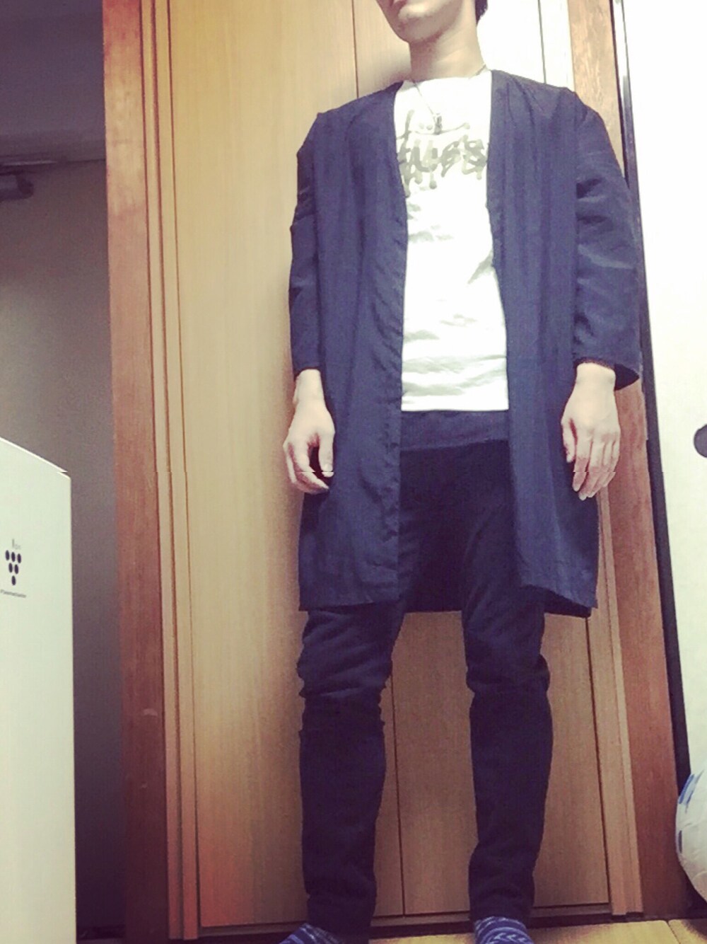 「レイヤードスタイル」｜「HAREのアイテム（ジャケット/アウター、ブラック系）」を使った、RYOさん（メンズ・170cm）の春コーディネートの1枚目の写真