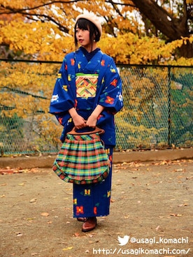 【うさぎ小町】アンティーク着物屋さんのコーディネート