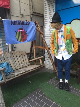 「NIRAME.CO（ニラメッコ）のアイテム（テーラードジャケット）」を使った、つーじーさん（メンズ・170cm）の冬コーディネート