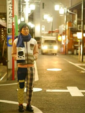「NIRAME.CO（ニラメッコ）のアイテム（パンツ）」を使った、つーじーさん（メンズ・170cm）の秋コーディネート