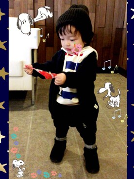 「ZARA KIDSのアイテム（ブルゾン）」を使った、☆RandM☆さん（キッズ・80cm）の秋コーディネート