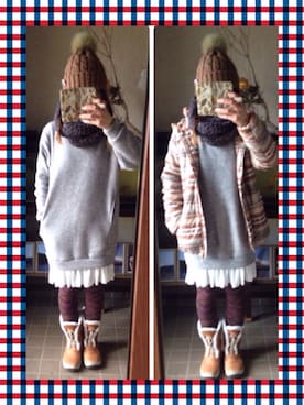 「ECCO（エコー）のアイテム（シューズ）」を使った、Ai♡myさん（レディース・160cm）の冬コーディネート