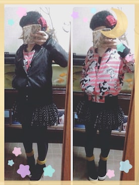 「ネコ」｜「アイテム（スタジャン）」を使った、Ai♡myさん（レディース・160cm）の春コーディネート