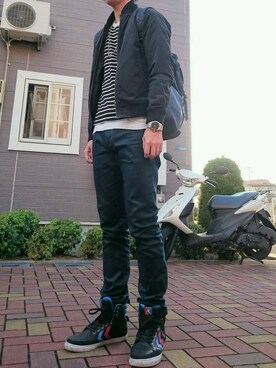 「JOURNAL STANDARD relume（ジャーナルスタンダード　レリューム）のアイテム（MA-1）」を使った、naoさん（メンズ・178cm）の秋コーディネート