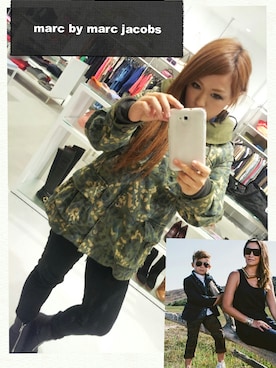 「Marc by Marc Jacobs（マークバイマークジェイコブス）のアイテム（ミリタリージャケット）」を使った、chikaさん（レディース・153cm）の夏コーディネート