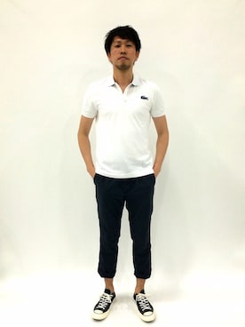 「ADPOSION（アドポーション）のアイテム（スラックス）」を使った、abuさん（メンズ・181cm）の春コーディネート