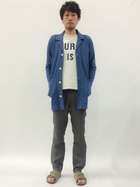 「ショップコート」｜「アイテム（チェスターコート）」を使った、abuさん（メンズ・181cm）の春コーディネート