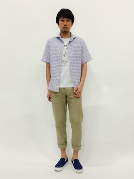 「45R（フォーティファイブアール）のアイテム」を使った、abuさん（メンズ・181cm）の春コーディネート