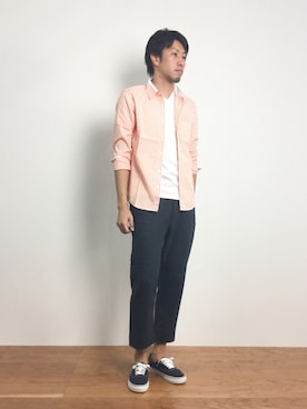 「ツイードパンツ」｜「アイテム（スニーカー）」を使った、abuさん（メンズ・181cm）の夏コーディネート