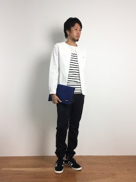 「WEGO（ウィゴー）のアイテム（ノーカラージャケット）」を使った、abuさん（メンズ・181cm）の夏コーディネート
