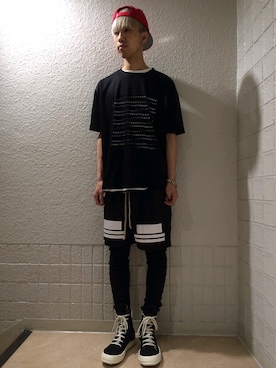 「L.H.P（エルエイチピー）のアイテム（パンツ）」を使った、にしおさん（メンズ・180cm）の夏コーディネート