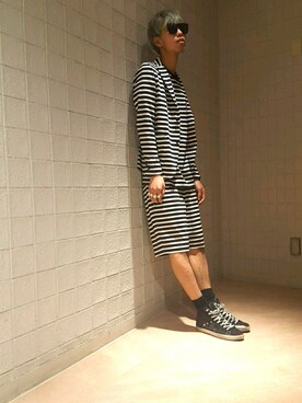 「08sircus（ゼロエイトサーカス）のアイテム（テーラードジャケット）」を使った、にしおさん（メンズ・180cm）の冬コーディネート