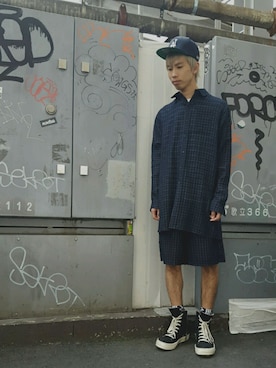 「PLASTIC TOKYO」｜にしおさん（メンズ・180cm）の夏コーディネート
