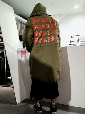 「DANKE SCHON（ダンケシェーン）のアイテム（モッズコート）」を使った、にしおさん（メンズ・180cm）の秋コーディネート