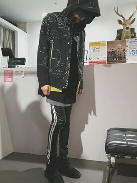「アイテム（レギンス/スパッツ）」を使った、にしおさん（メンズ・180cm）の冬コーディネート