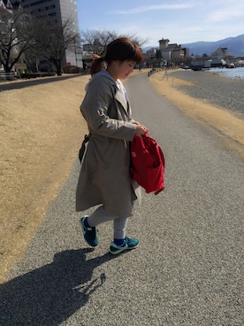 「赤リュック」｜kj☺︎さん（レディース・157cm）の冬コーディネート