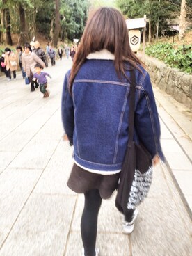 「STYLENANDA（スタイルナンダ）のアイテム（デニムジャケット）」を使った、ㄱ코디さん（レディース・155cm）の冬コーディネート