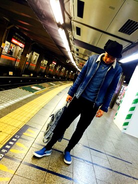 「H&M（エイチ・アンド・エム）のアイテム（バックパック/リュック）」を使った、B.Vさん（メンズ・174cm）の冬コーディネート