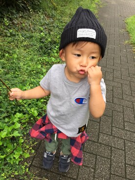 「カーゴパンツ」｜ichimana☺︎さん（キッズ・90cm）の秋コーディネート