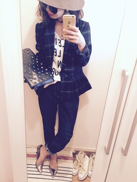 「ぺプラム」｜「アイテム（その他アウター）」を使った、ntk !さん（レディース・156cm）の秋コーディネート