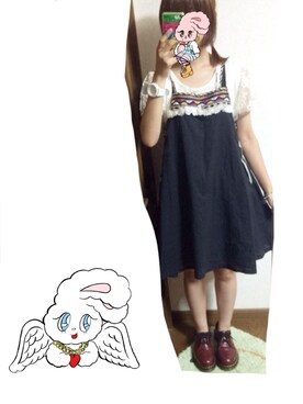 「オーガンジー」｜「アイテム（その他シューズ）」を使った、てぃさん（レディース・152cm）の夏コーディネート