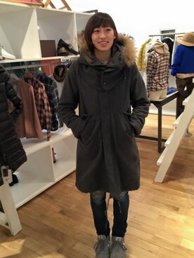 「Johnbull（ジョンブル）のアイテム（モッズコート）」を使った、jeronimoさん（レディース・169cm）の春コーディネート