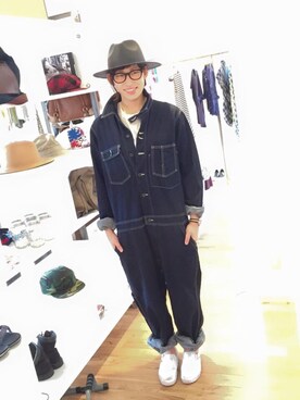 「Johnbull（ジョンブル）のアイテム（つなぎ/オールインワン）」を使った、jeronimoさん（レディース・169cm）の春コーディネート