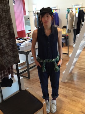 「Johnbull（ジョンブル）のアイテム（つなぎ/オールインワン）」を使った、jeronimoさん（レディース・169cm）の春コーディネート