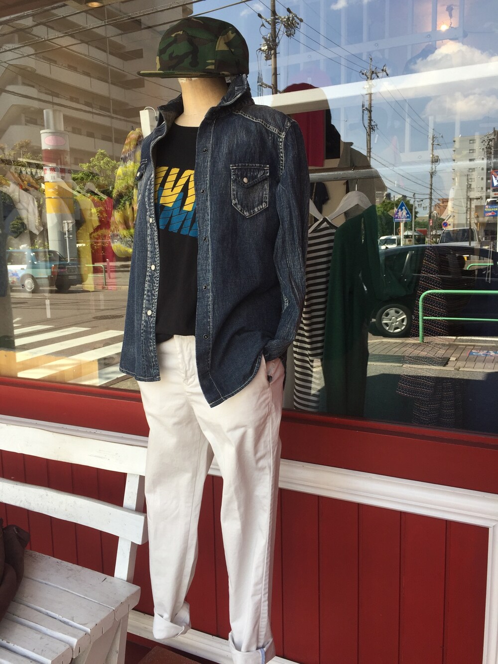 「jeronimo、メンズライクコーデ」｜「Johnbullのアイテム（その他パンツ、ホワイト系）」を使った、jeronimoさん（レディース・160cm）の春コーディネートの1枚目の写真