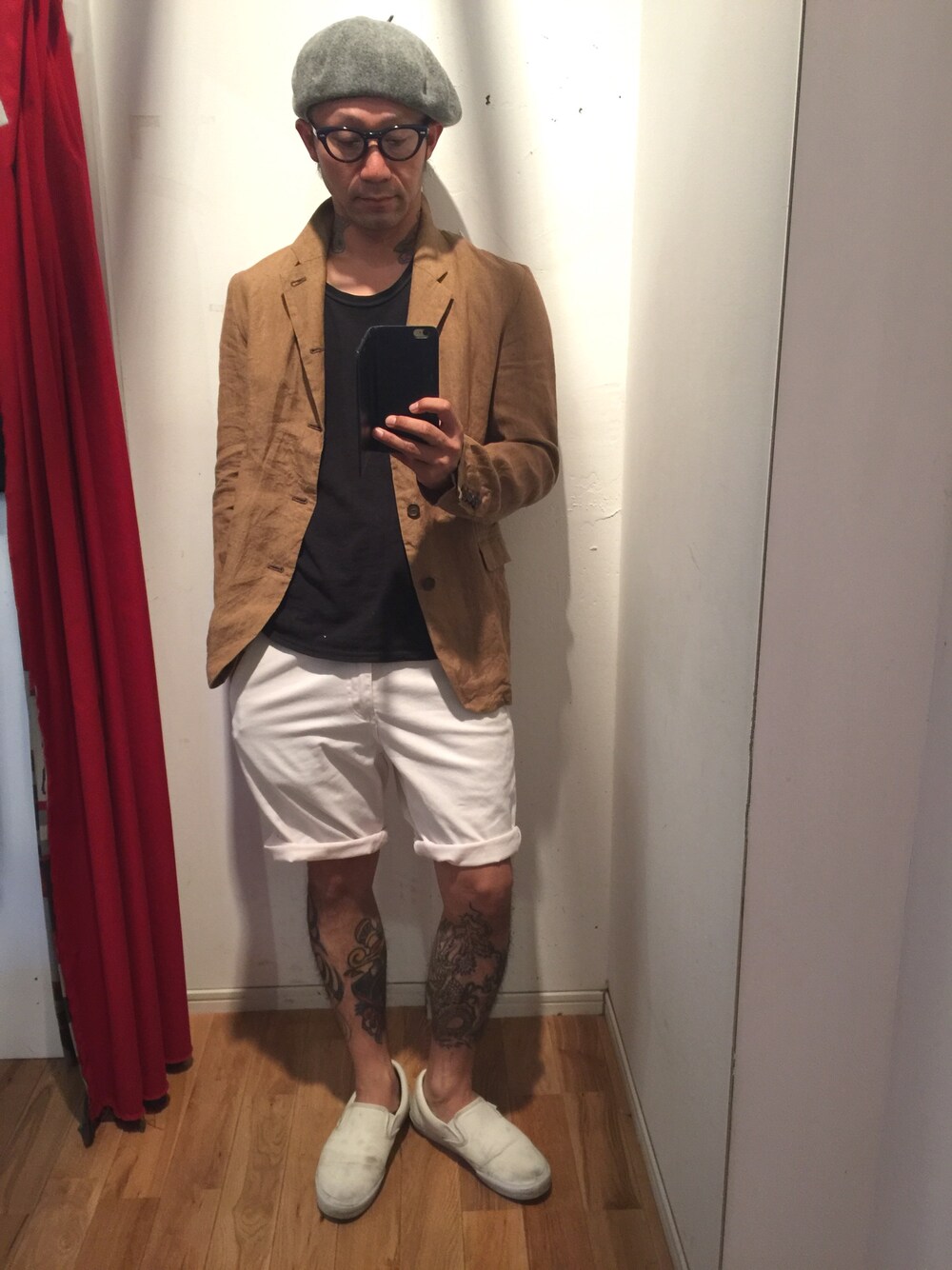 「jeronimo、夏コーデ」｜「Johnbullのアイテム（テーラードジャケット、ブラウン系）」を使った、jeronimoさん（メンズ・172cm）の夏コーディネートの1枚目の写真
