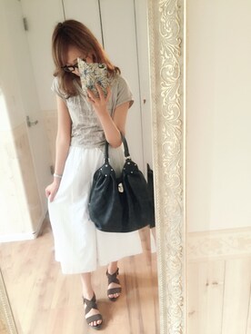 「お買い物」｜「アイテム（アナログ腕時計）」を使った、yumenaさん（レディース・158cm）の夏コーディネート