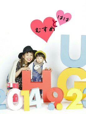 「ハグマグ」｜「アイテム（ハンチング/ベレー帽）」を使った、みっちゃんさん（キッズ・90cm）の春コーディネート