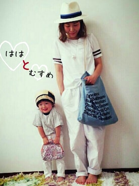 「PAUL&JOE（ポールアンドジョー）のアイテム（バッグ）」を使った、みっちゃんさん（キッズ・90cm）の春コーディネート