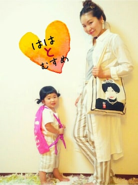 「CALMA（カルマ）のアイテム」を使った、みっちゃんさん（キッズ・90cm）の春コーディネート